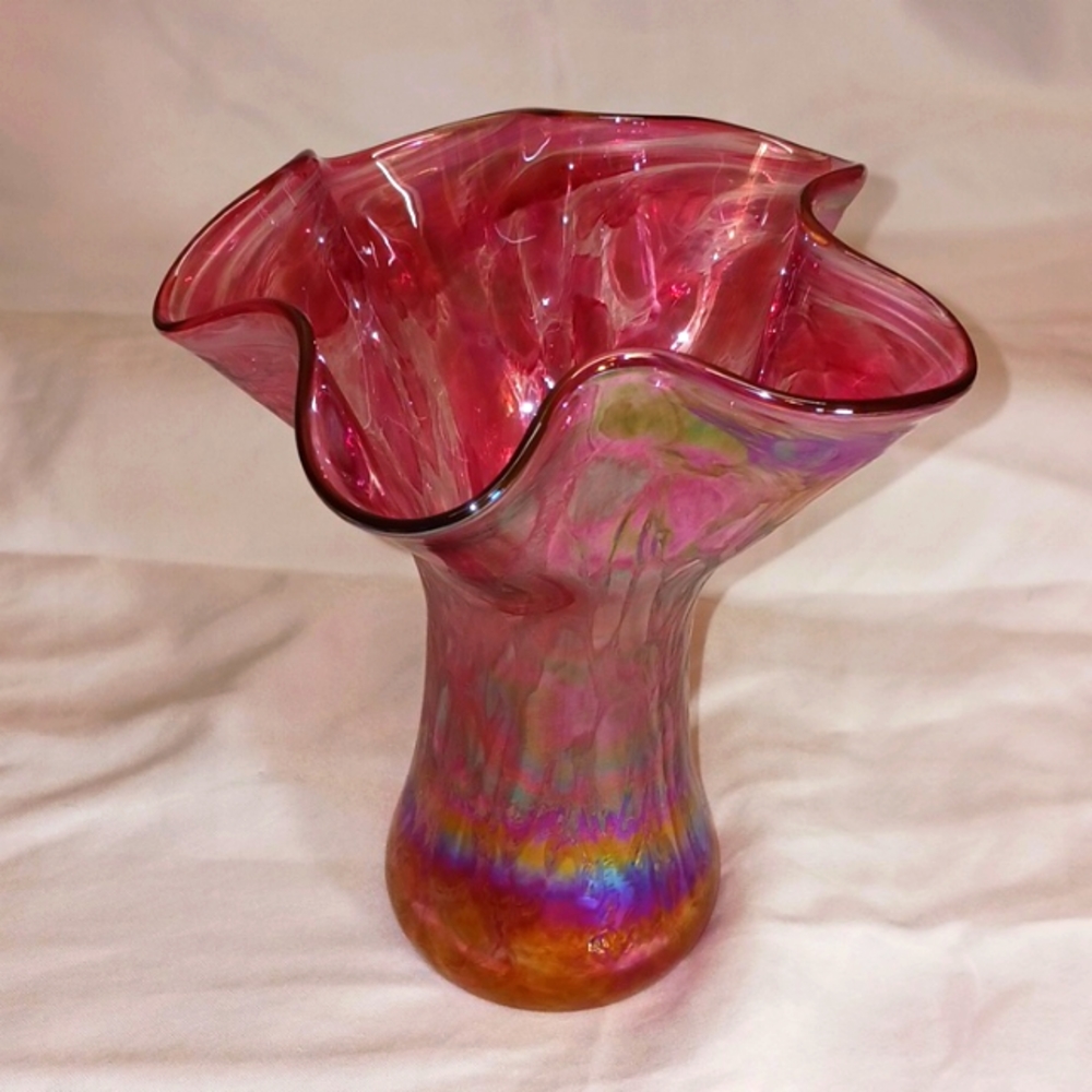 Hand-Blown Art Glass Vase